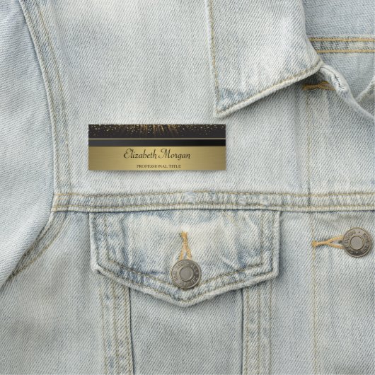 Elegant stijlvol Chic Gold, Confetti Naamplaatje (In situ)