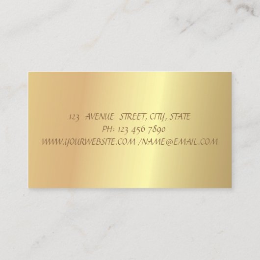 Elegant stijlvol, chic, Professional Gold Visitekaartje (Achterkant)