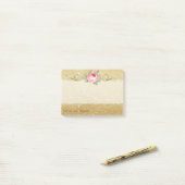 Elegant Stijlvol, Chic, Roos, Glitterend Post-it® Notes (Op bureau)