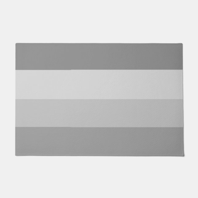 Elegant Stijlvol Chic Striped Shades of Grey Deurmat (Voorkant)