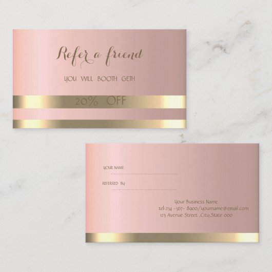 Elegant stijlvol chic, Stripes verwijzingskaart Aanbevelingskaartje (Voorkant / Achterkant)