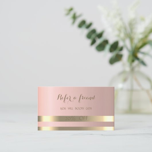 Elegant stijlvol chic, Stripes verwijzingskaart Aanbevelingskaartje (Staand voorkant)