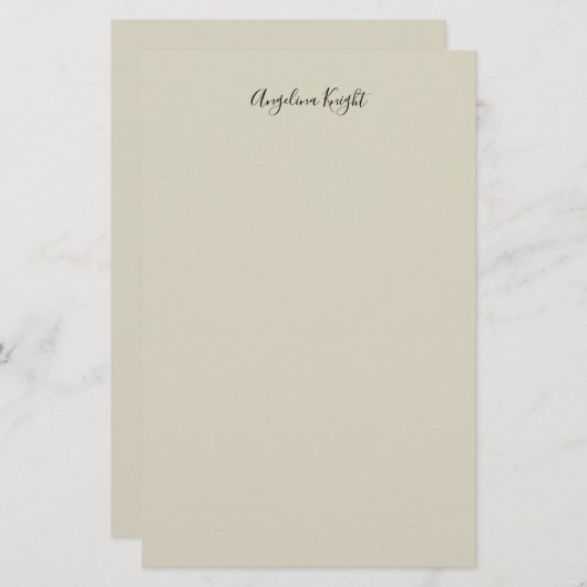 Elegant stijlvol chique eenvoudig handschrift briefpapier (Voorkant / Achterkant)