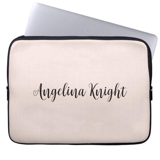 Elegant stijlvol chique eenvoudig handschrift laptop sleeve (Voorkant)
