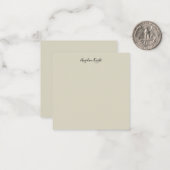 Elegant stijlvol chique eenvoudig handschrift notitiekaartje (Voorkant / Achterkant in situ)