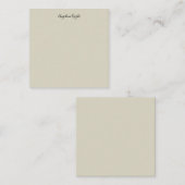 Elegant stijlvol chique eenvoudig handschrift notitiekaartje (Voorkant / Achterkant)