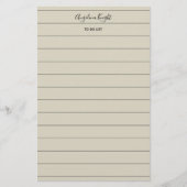Elegant Stijlvol Chique Todo List Handschrift Scri Briefpapier (Voorkant)