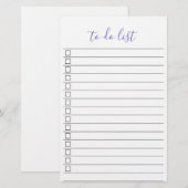 Elegant Stijlvol Chique Todo List Handschrift Scri Briefpapier (Voorkant / Achterkant)