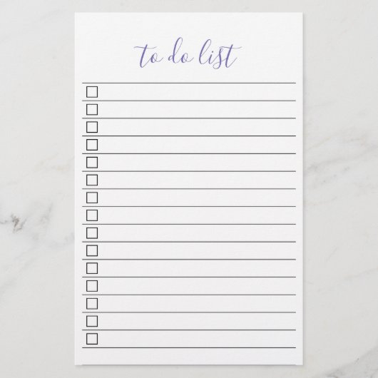 Elegant Stijlvol Chique Todo List Handschrift Scri Briefpapier (Voorkant)
