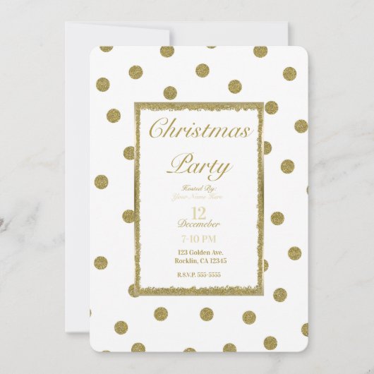Elegant stijlvol & chique wit goud vakantie partij kaart (Voorkant)