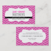 ELEGANT stijlvol cool chevron patroon glitter roze Visitekaartje (Voorkant / Achterkant)
