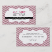 ELEGANT stijlvol cool chevron patroon glitter roze Visitekaartje (Voorkant / Achterkant)