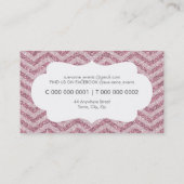 ELEGANT stijlvol cool chevron patroon glitter roze Visitekaartje (Achterkant)