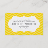 ELEGANT stijlvol cool chevron patroon helder geel Visitekaartje (Achterkant)