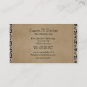 Elegant stijlvol Damask in donkere crème en zwart Visitekaartje (Achterkant)