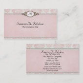 Elegant stijlvol Damask in Roze Cream Visitekaartje (Voorkant / Achterkant)