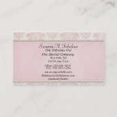 Elegant stijlvol Damask in Roze Cream Visitekaartje (Achterkant)