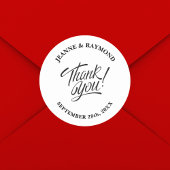 Elegant stijlvol dank u bruiloft gunst ronde sticker