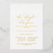 Elegant stijlvol de nacht voor goud folie uitnodiging (Voorkant)