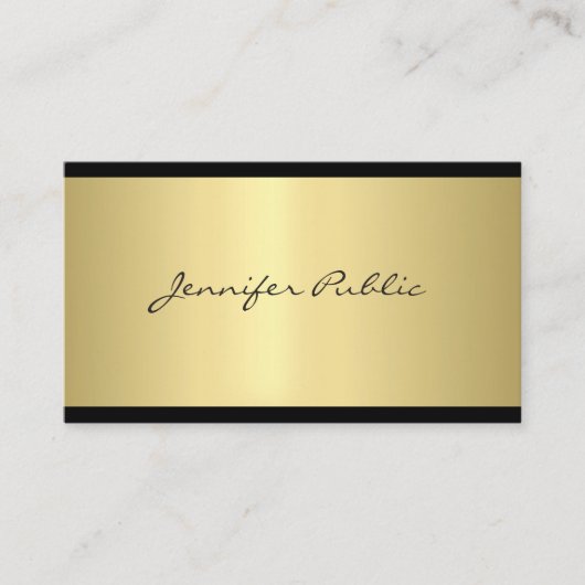 Elegant stijlvol design Gold Plain Professional Lu Visitekaartje (Voorkant)