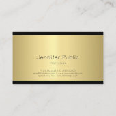 Elegant stijlvol design Gold Plain Professional Lu Visitekaartje (Achterkant)