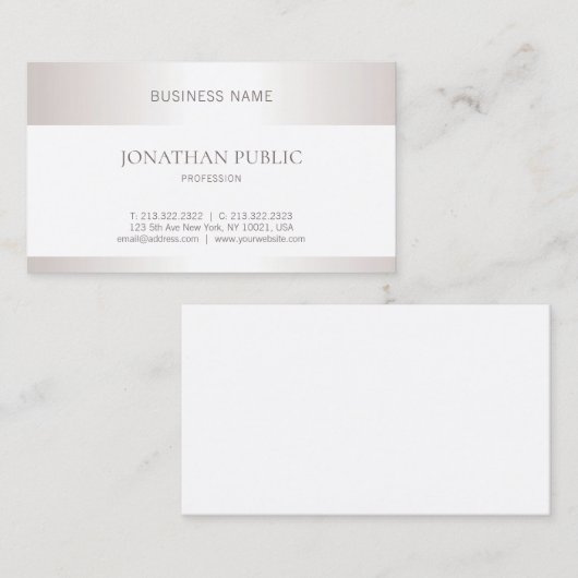 Elegant stijlvol design met design, dun visitekaartje (Voorkant / Achterkant)