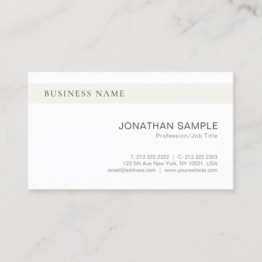 Elegant stijlvol design Modern Chic Plain Trendy Visitekaartje (Voorkant)