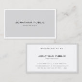 Elegant stijlvol design Modern Grey White Minimali Visitekaartje (Voorkant / Achterkant)