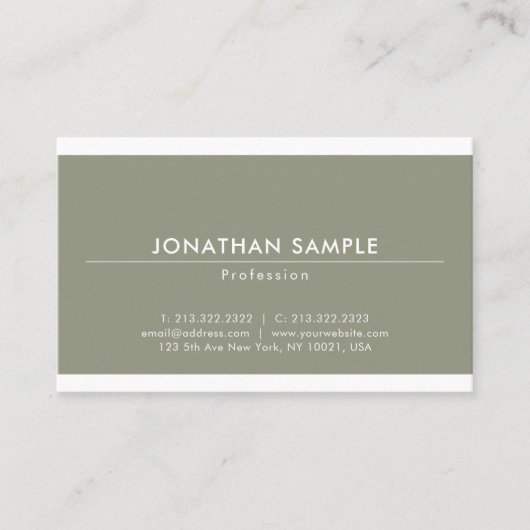 Elegant stijlvol design Modern Plain Luxury Trendy Visitekaartje (Voorkant)