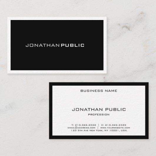 Elegant stijlvol design, modern, professioneel des visitekaartje (Voorkant / Achterkant)
