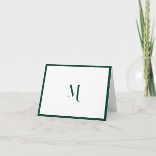 Elegant Stijlvol Donkergroen Monogram Initialen ra Notitiekaartje