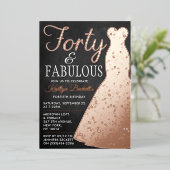 Elegant stijlvol dress | Veertig jaar en feestdag Folie Uitnodiging (Staand Voorkant)