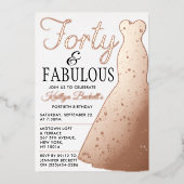 Elegant stijlvol dress | Veertig jaar en feestdag Folie Uitnodiging (Voorkant)