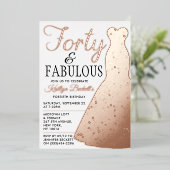Elegant stijlvol dress | Veertig jaar en feestdag Folie Uitnodiging (Staand Voorkant)