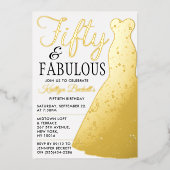 Elegant stijlvol dress | Vijftig jaar en feestdag Folie Uitnodiging (Voorkant)