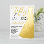 Elegant stijlvol dress | Vijftig jaar en feestdag Folie Uitnodiging (Staand Voorkant)