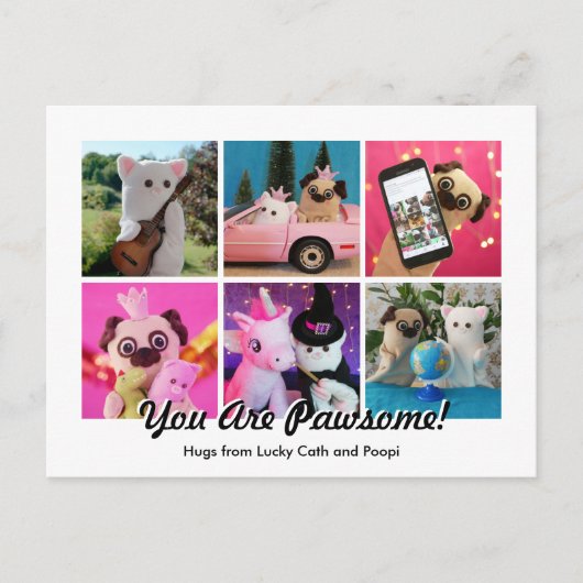 Elegant stijlvol, eenvoudig aangepast fotocollage briefkaart (Voorkant)