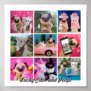 Elegant stijlvol, eenvoudig aangepast fotocollage poster