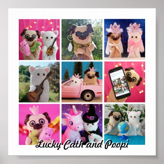 Elegant stijlvol, eenvoudig aangepast fotocollage poster (Voorkant)