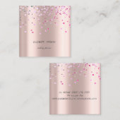 Elegant stijlvol, eenvoudig, Confetti Roos Gold Vierkante Visitekaartje (Voorkant / Achterkant)