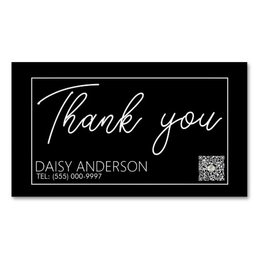 Elegant stijlvol Eenvoudig met witte langwerpige B Magnetisch Visitekaartje (Voorkant)