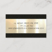 Elegant stijlvol, eenvoudig, zwart, Faux Gold Visitekaartje (Achterkant)