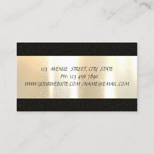 Elegant stijlvol, eenvoudig, zwart, Faux Gold Visitekaartje (Achterkant)