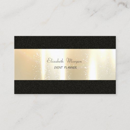 Elegant stijlvol, eenvoudig, zwart, Faux Gold Visitekaartje (Voorkant)