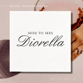 Elegant Stijlvol Eenvoudig Zwart Script Vrijgezell Servet