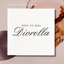 Elegant Stijlvol Eenvoudig Zwart Script Vrijgezell Servet