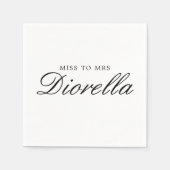 Elegant Stijlvol Eenvoudig Zwart Script Vrijgezell Servet (Voorkant)