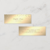 Elegant, stijlvol, eenvoudige gouddiamanten mini visitekaartje (Voorkant / Achterkant)