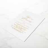 Elegant stijlvol Elopement Reception Gold Folie Uitnodiging (Gedraaid)