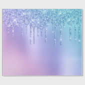 Elegant, stijlvol en paars glitter druppelaar cadeaupapier (Vlak)